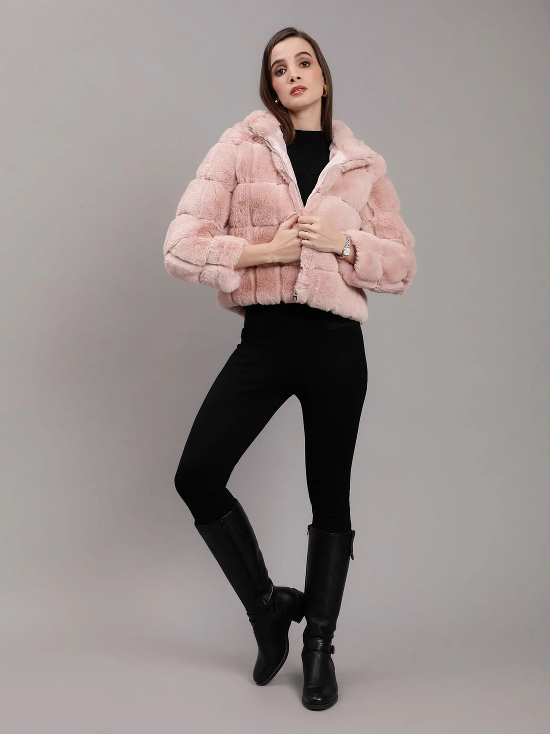 Faux Rabbit Fur Coat