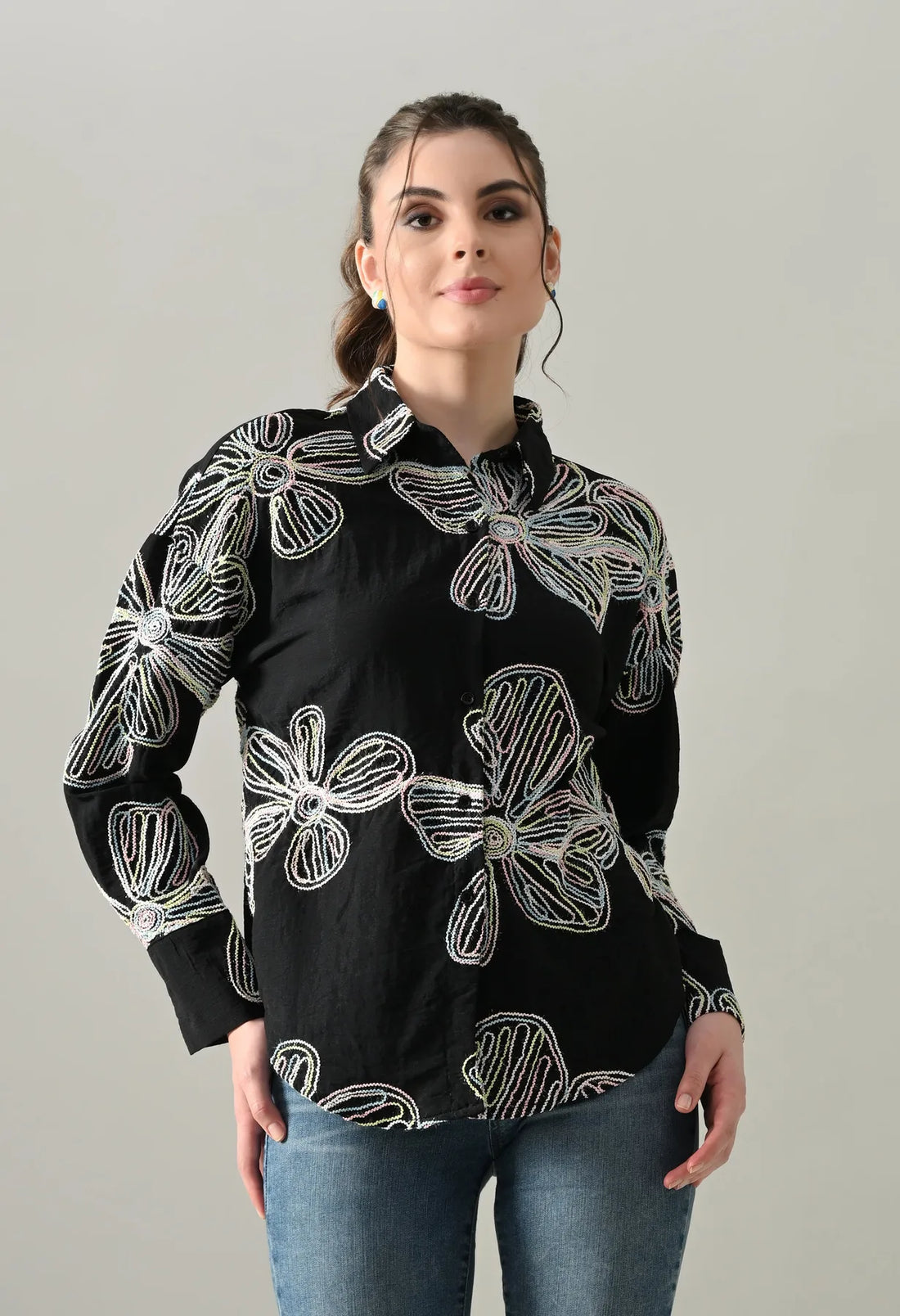 Floral Melody Embroidered Shirt