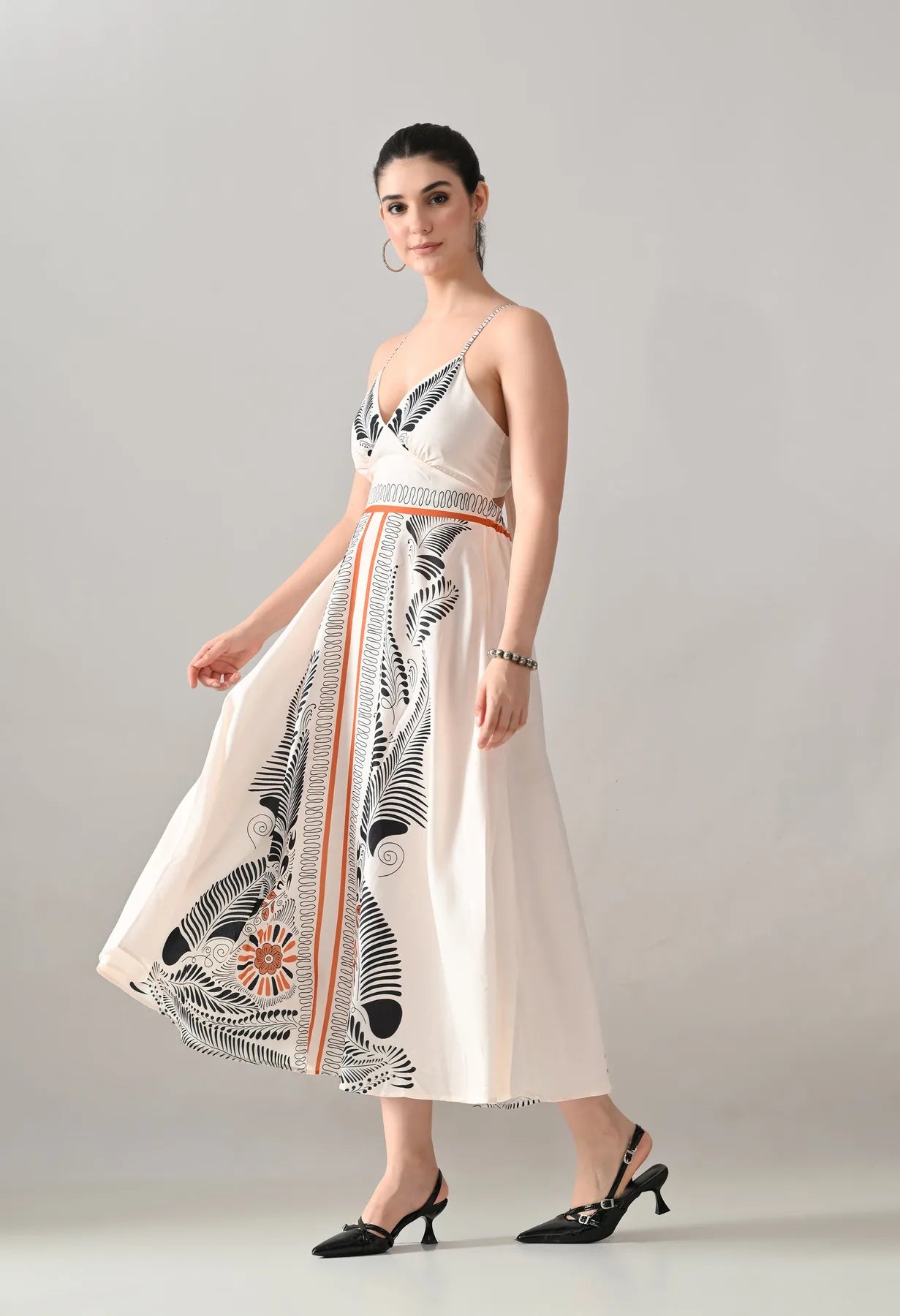 Tropical Bloom Back-Tie Maxi Dress