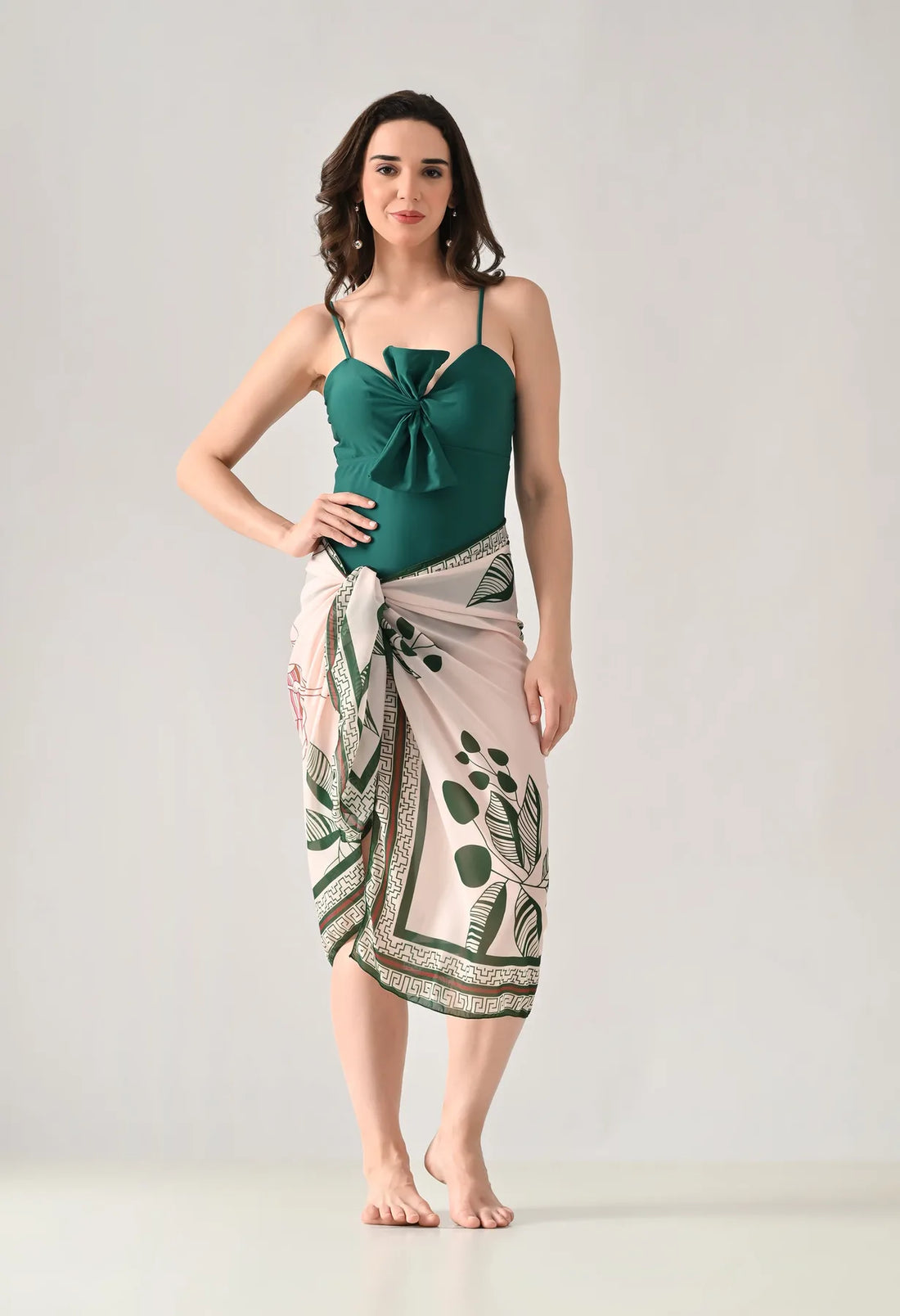 Palm Knot Monokini With Sarong