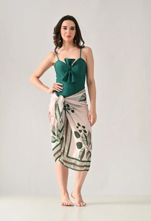 Palm Knot Monokini With Sarong