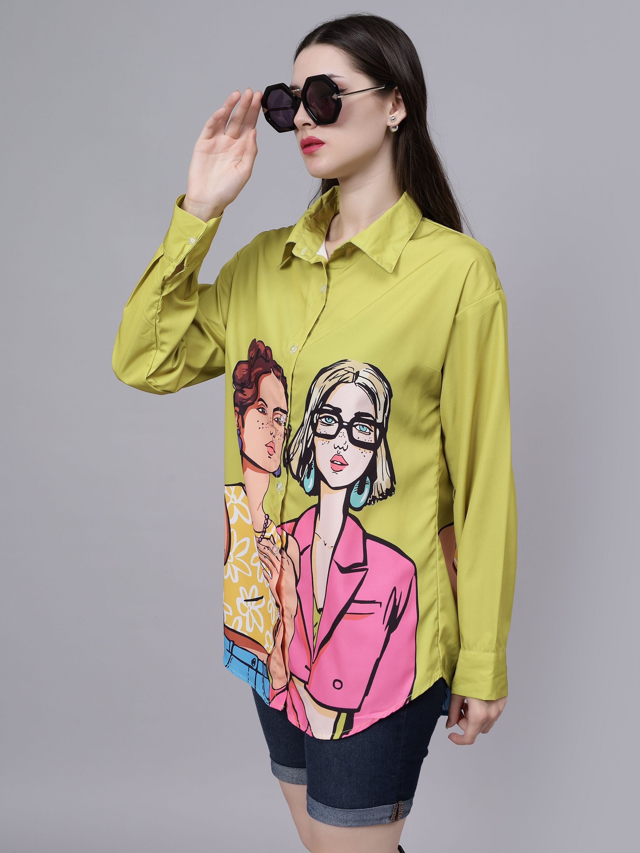 Fashionable Girls Oversized Shirt