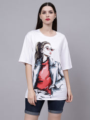 Stylish Girl Graphic Oversized T- Shirt