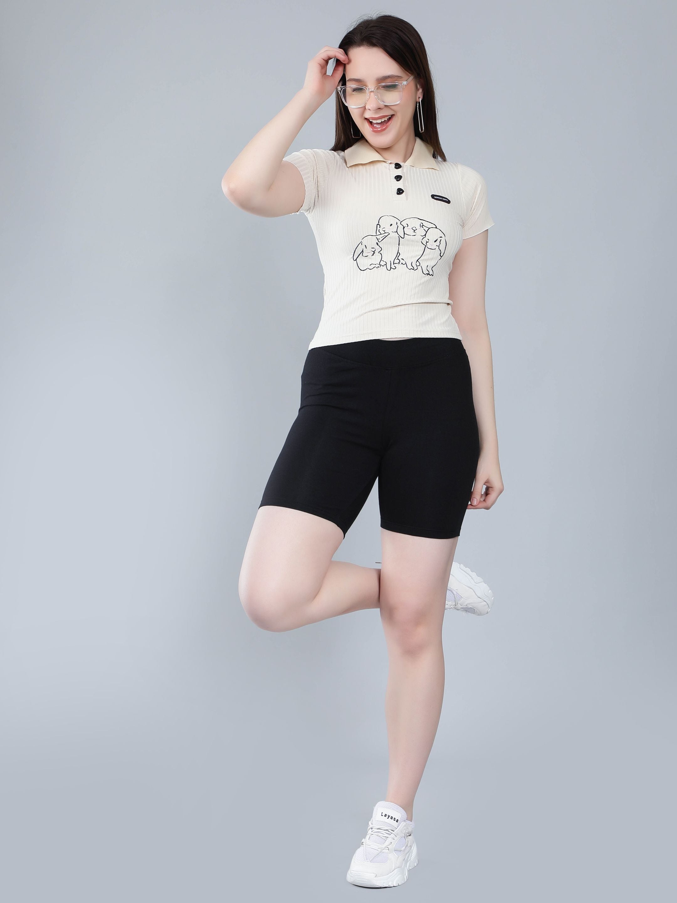Heart Button Knitted T-shirt