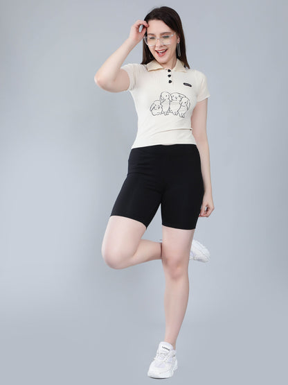 Heart Button Knitted T-shirt