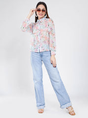 Ruffle Floral Shirt
