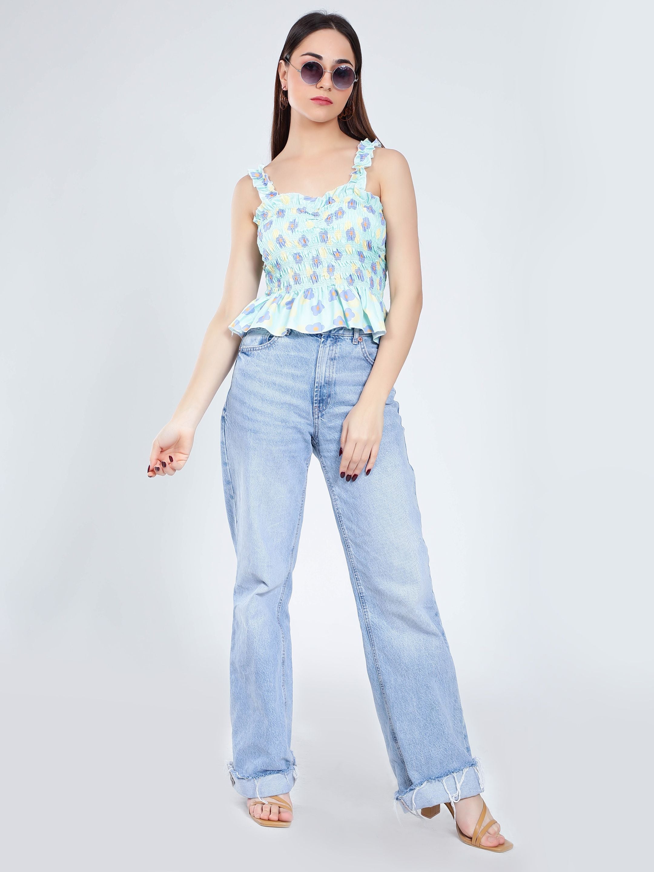Floral Smocking Top