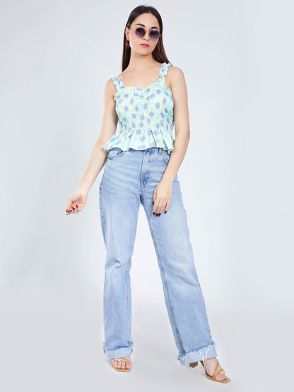 Floral Smocking Top