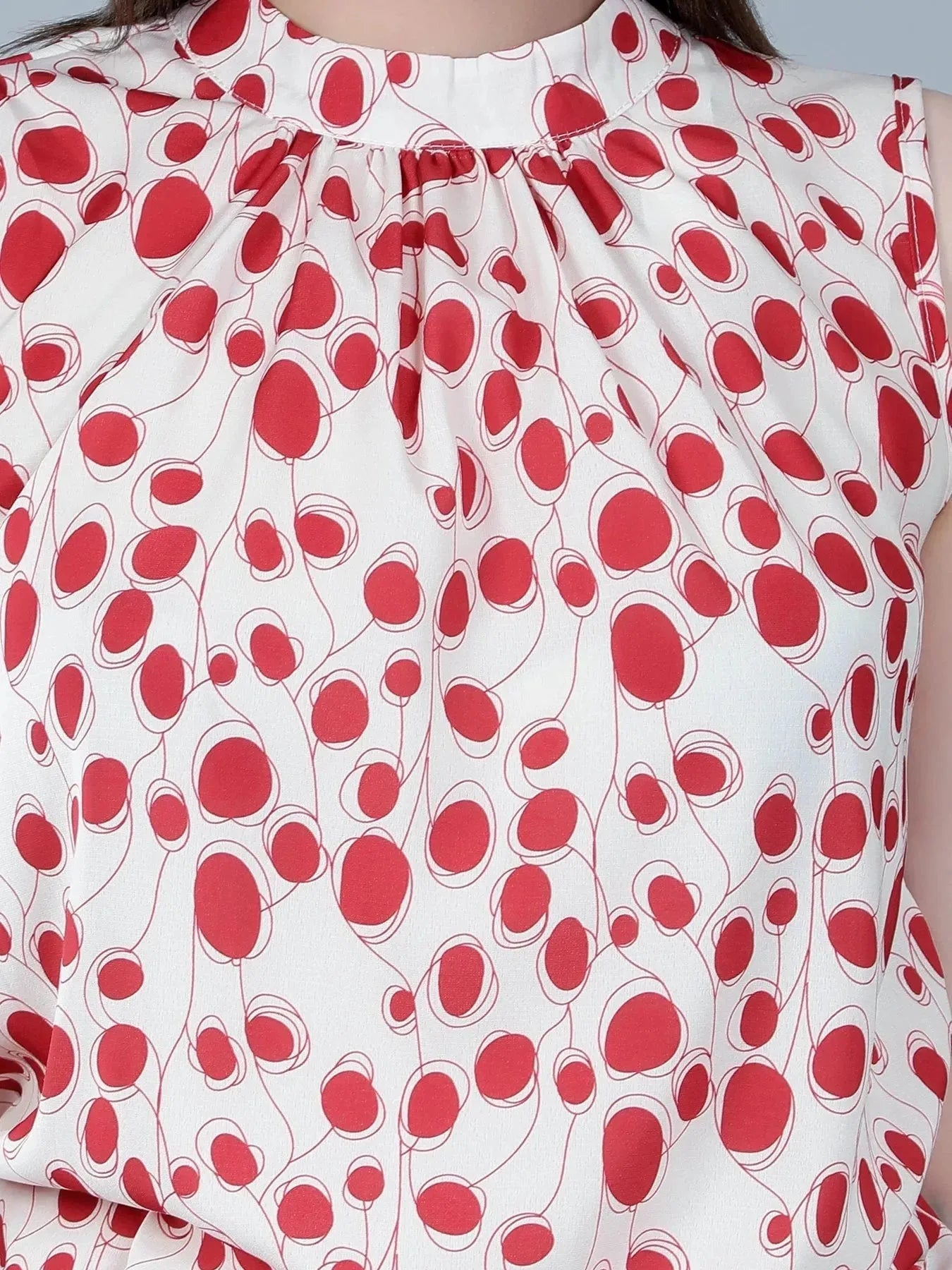 Band Neck Sleeveless Blouse