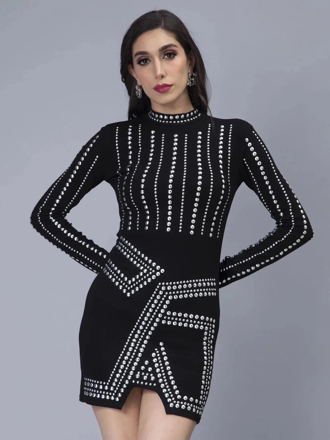 Metallic Studs Dress