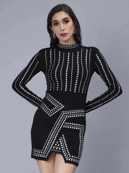 Metallic Studs Dress