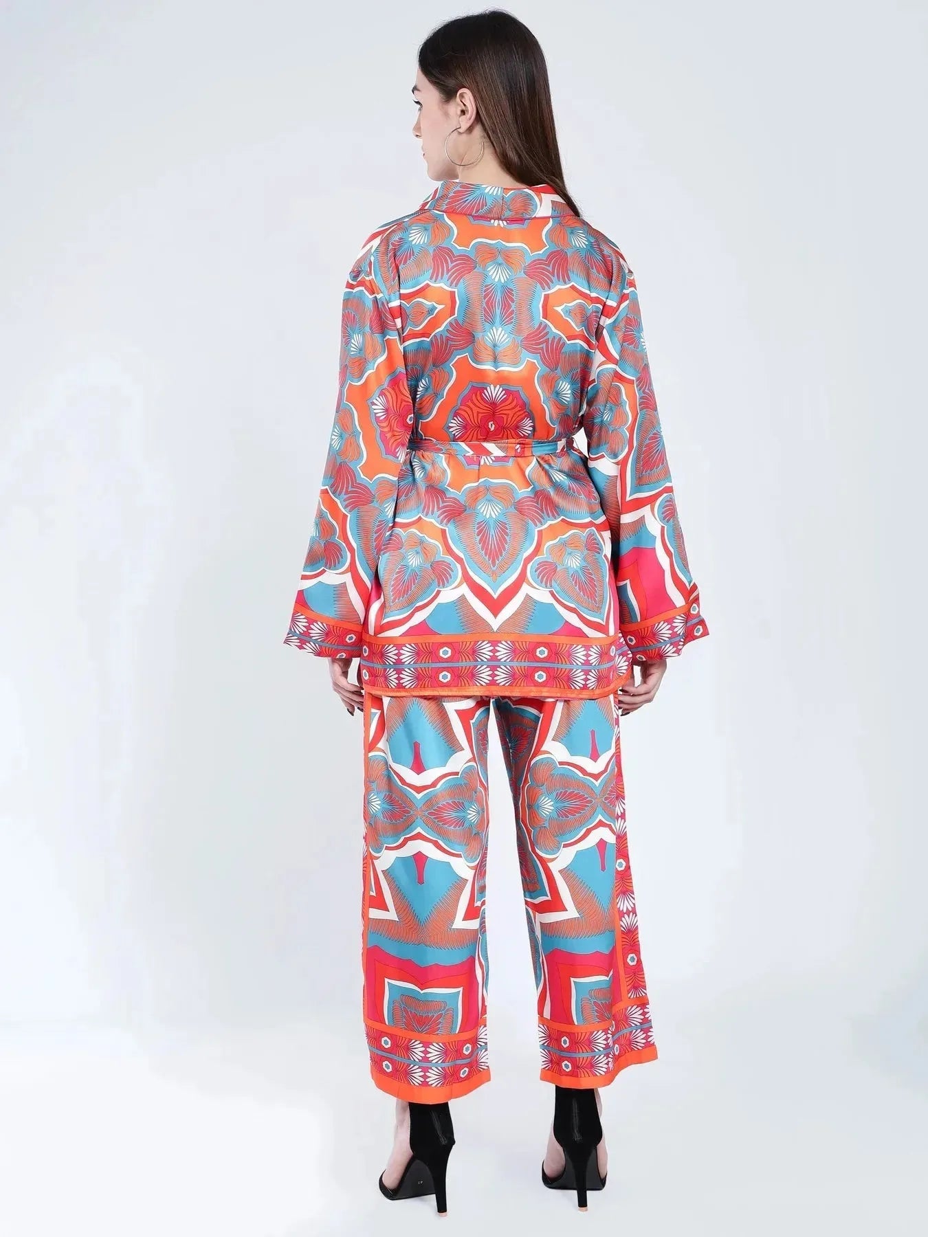 Tropical Printed Kimono Three-Piece Set