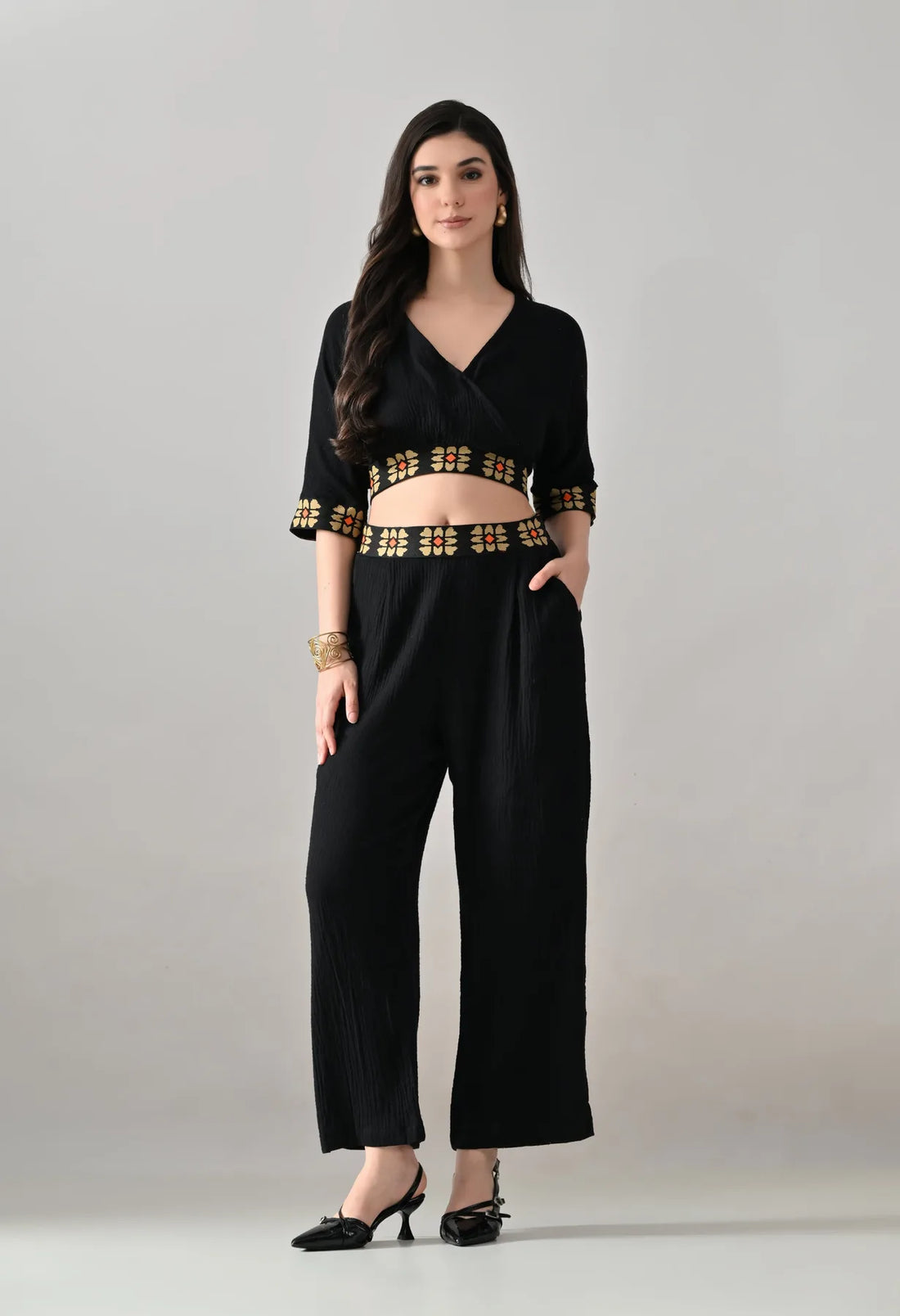 Embroidered Two-Piece Set