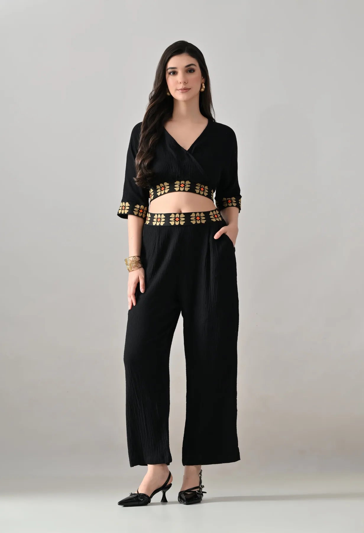 Embroidered Two-Piece Set