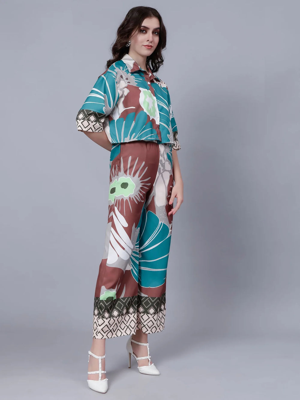 Abstract Printed Two Piece Set