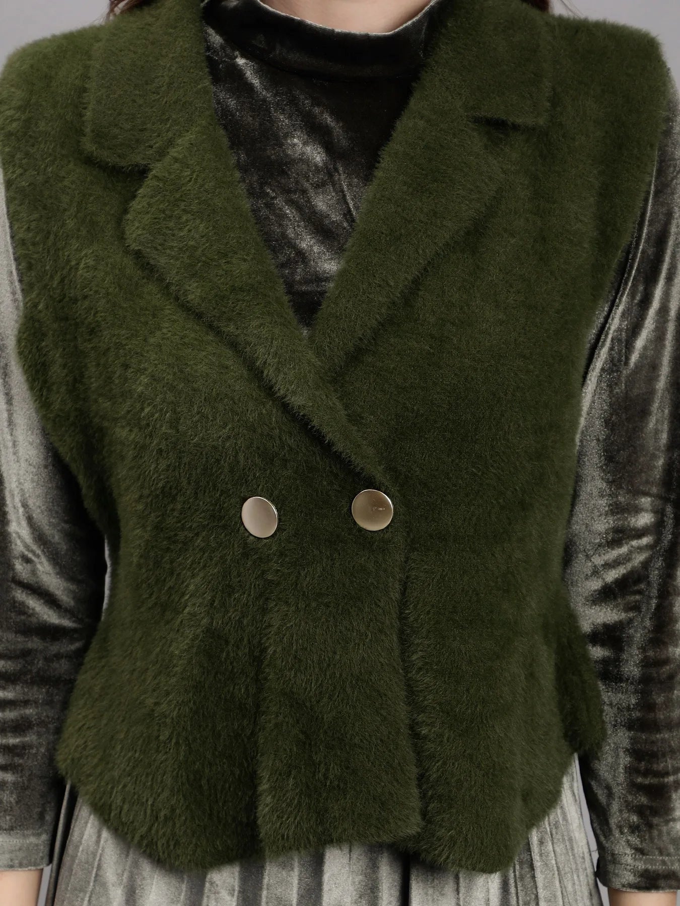 Sleeveless Jacket and Dress Set