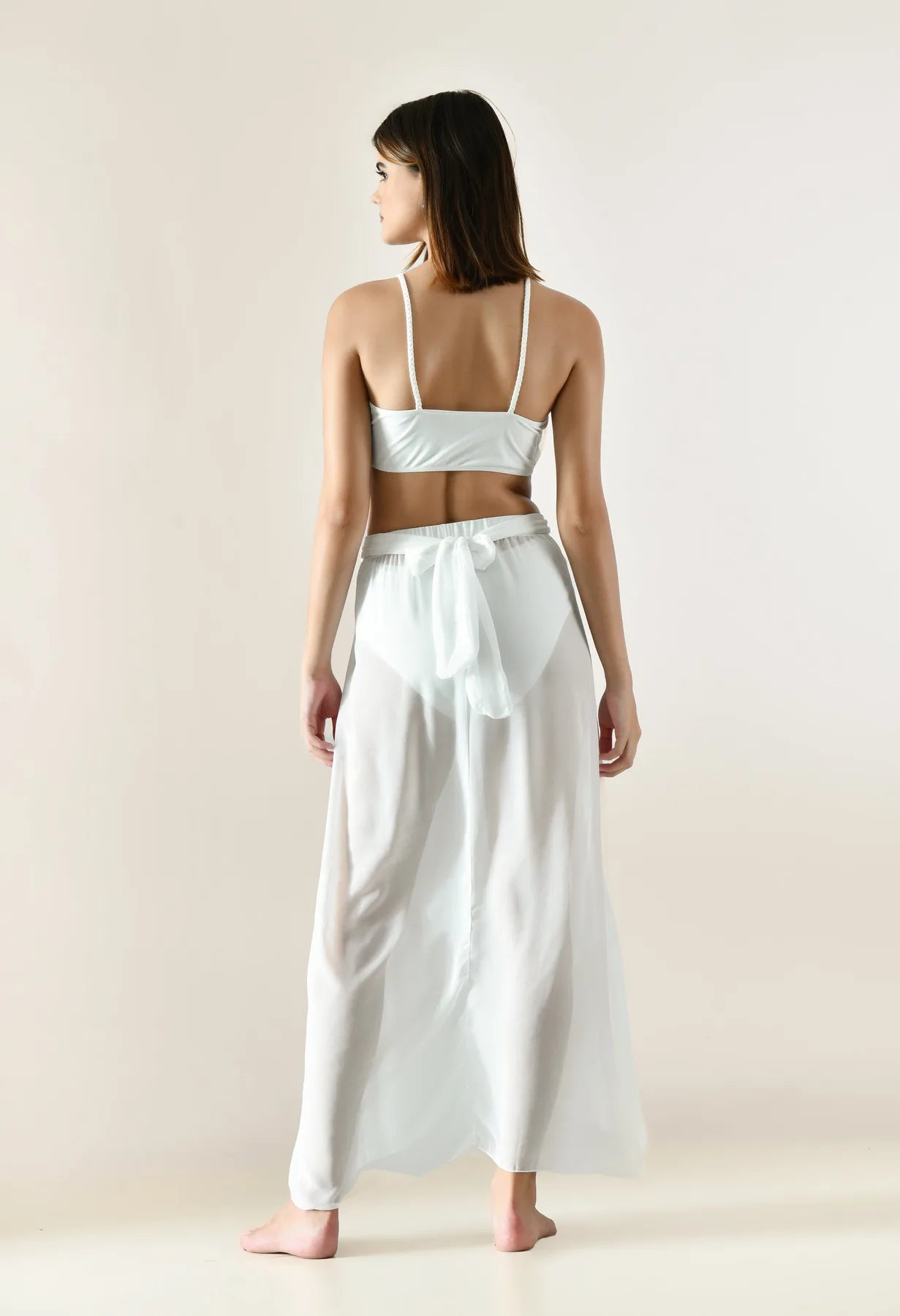 Solid Bikini Set With Sarong