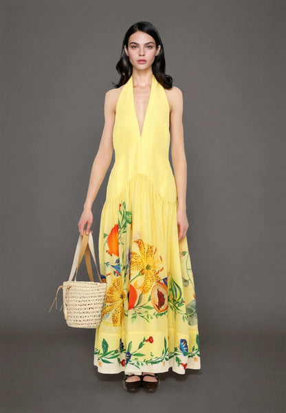 Halter Neckline Maxi Dress