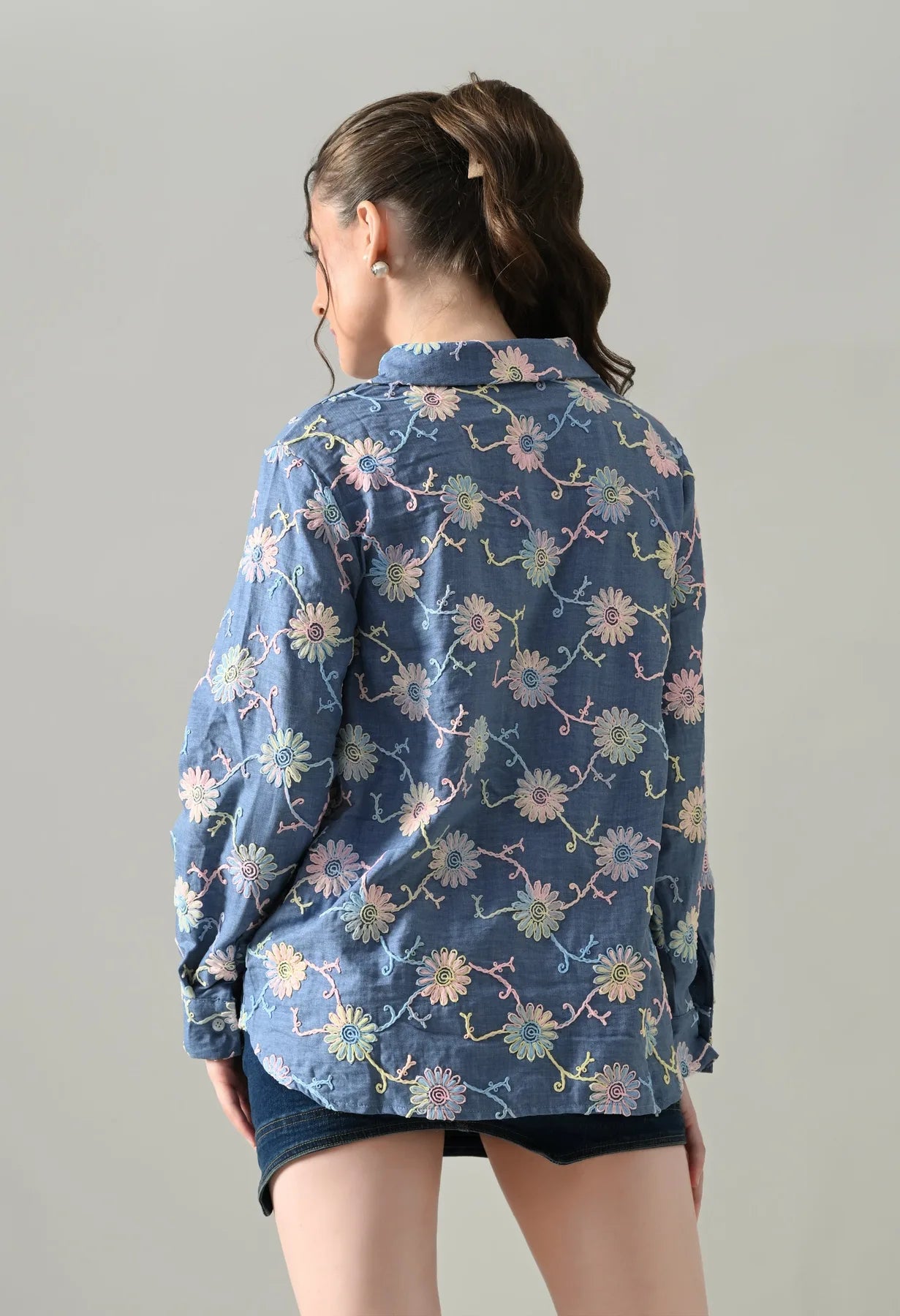 Meadow Bloom Embroidered Shirt