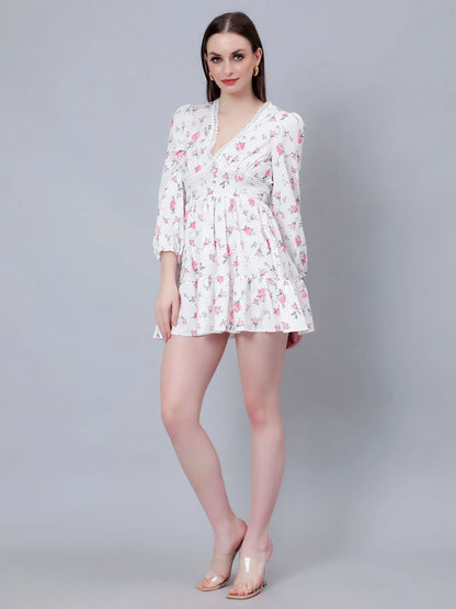 Ditsy Floral Print Mini Dress
