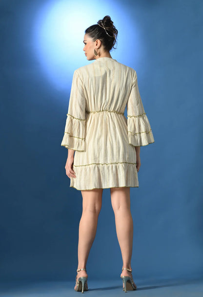 Olive Paisley Charm Short Dress