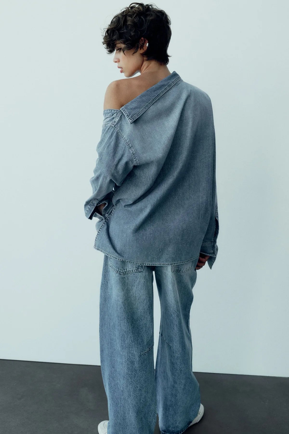 Asymmetric Denim Shirt