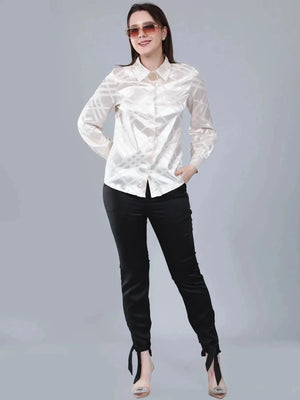 Geometrical Texture Satin Shirt