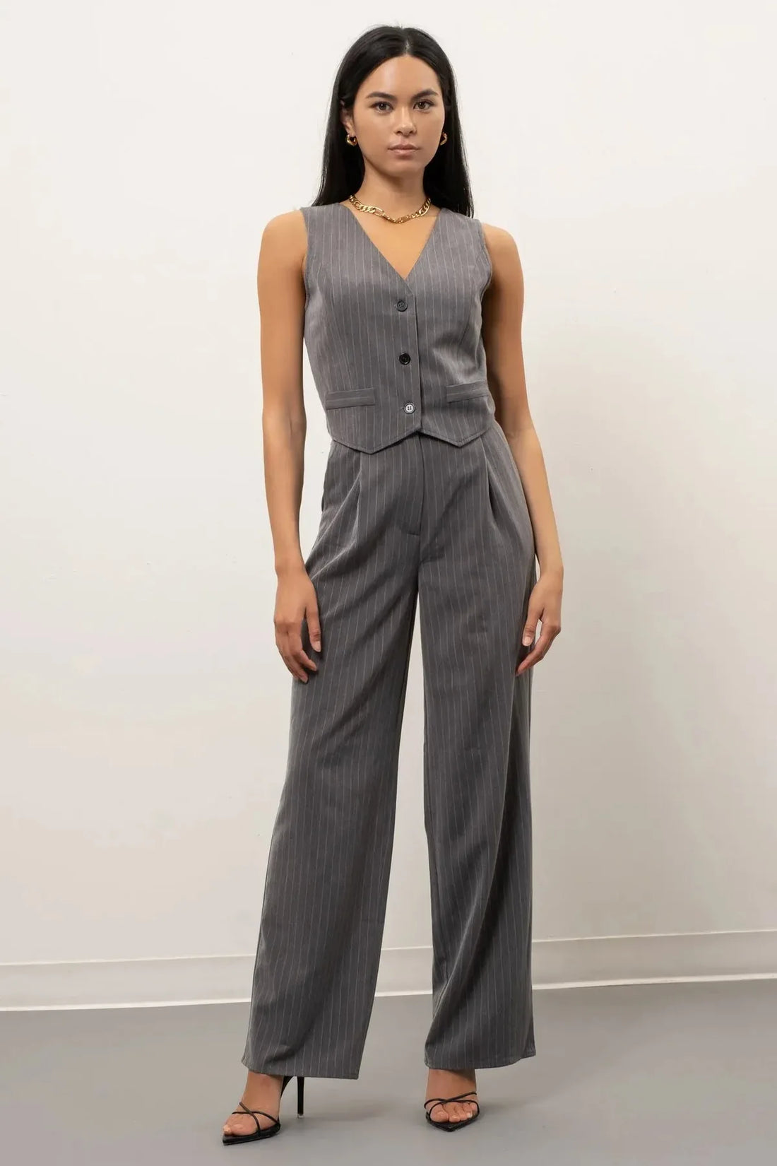 Pinstripe Two-Piece Set