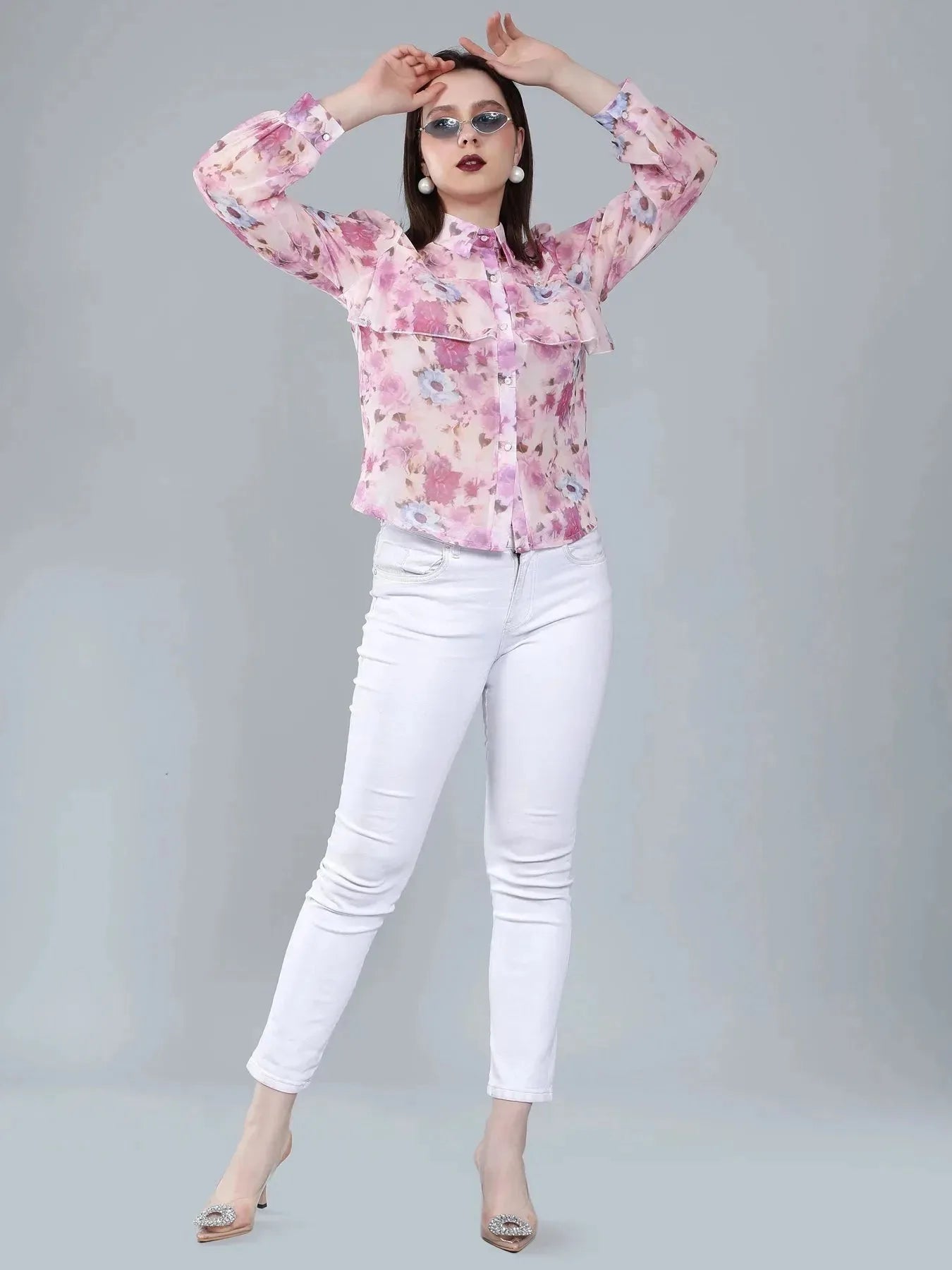 Ruffle Floral Shirt