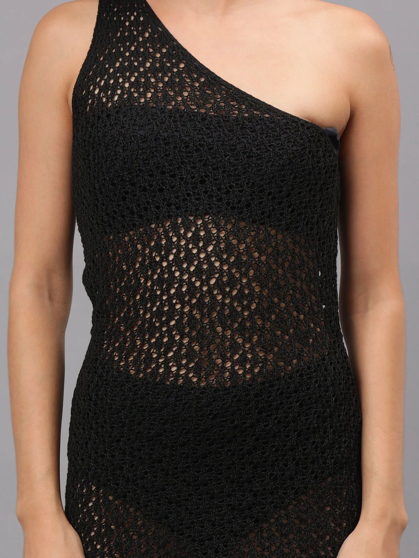 One Shoulder Crochet Cover Up