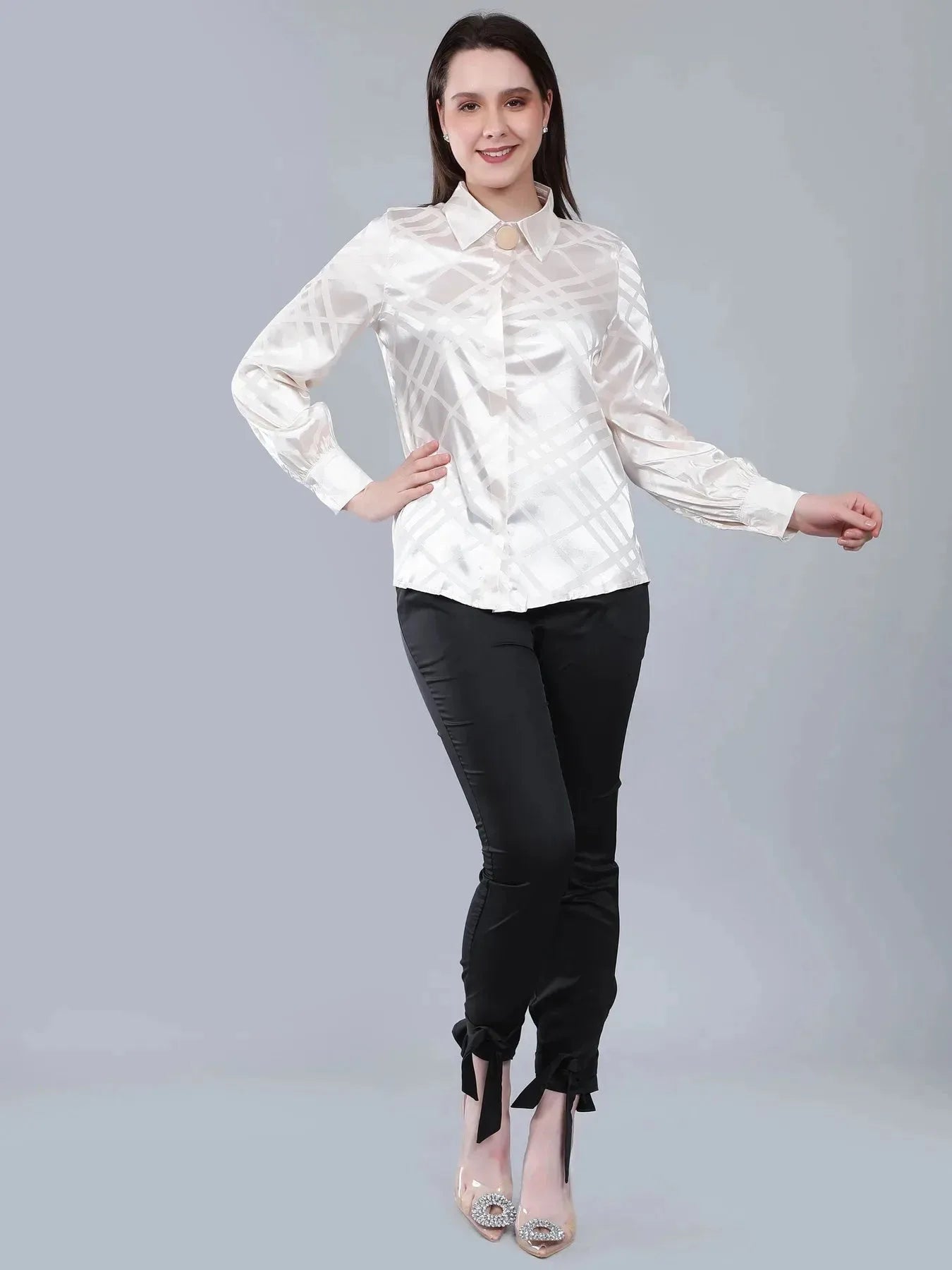 Geometrical Texture Satin Shirt