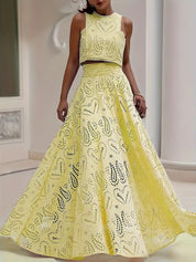 Cut-Work Two-Piece Set