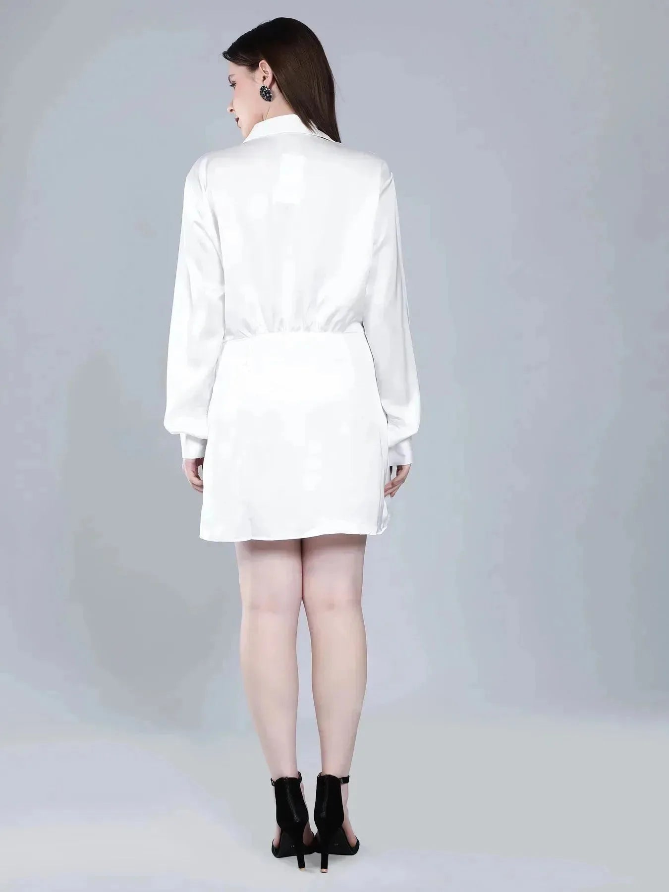 Satin Wrap Short Dress