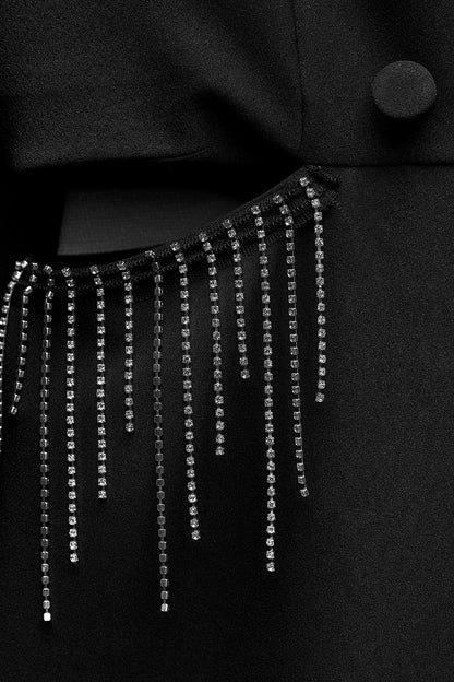 Rhinestones Cut-Out Playsuit