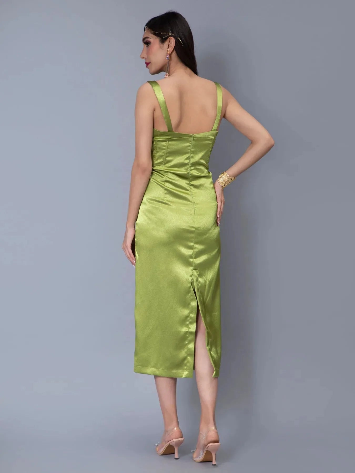 Bra Cups Satin Dress