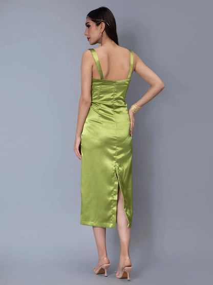 Bra Cups Satin Dress