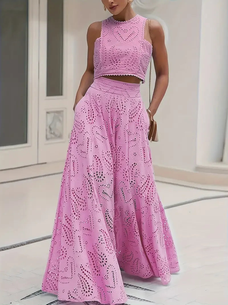 Cut-Work Two-Piece Set