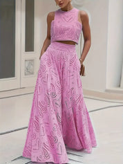 Cut-Work Two-Piece Set