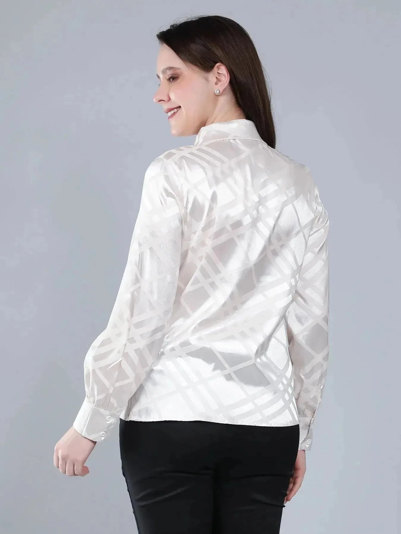 Geometrical Texture Satin Shirt