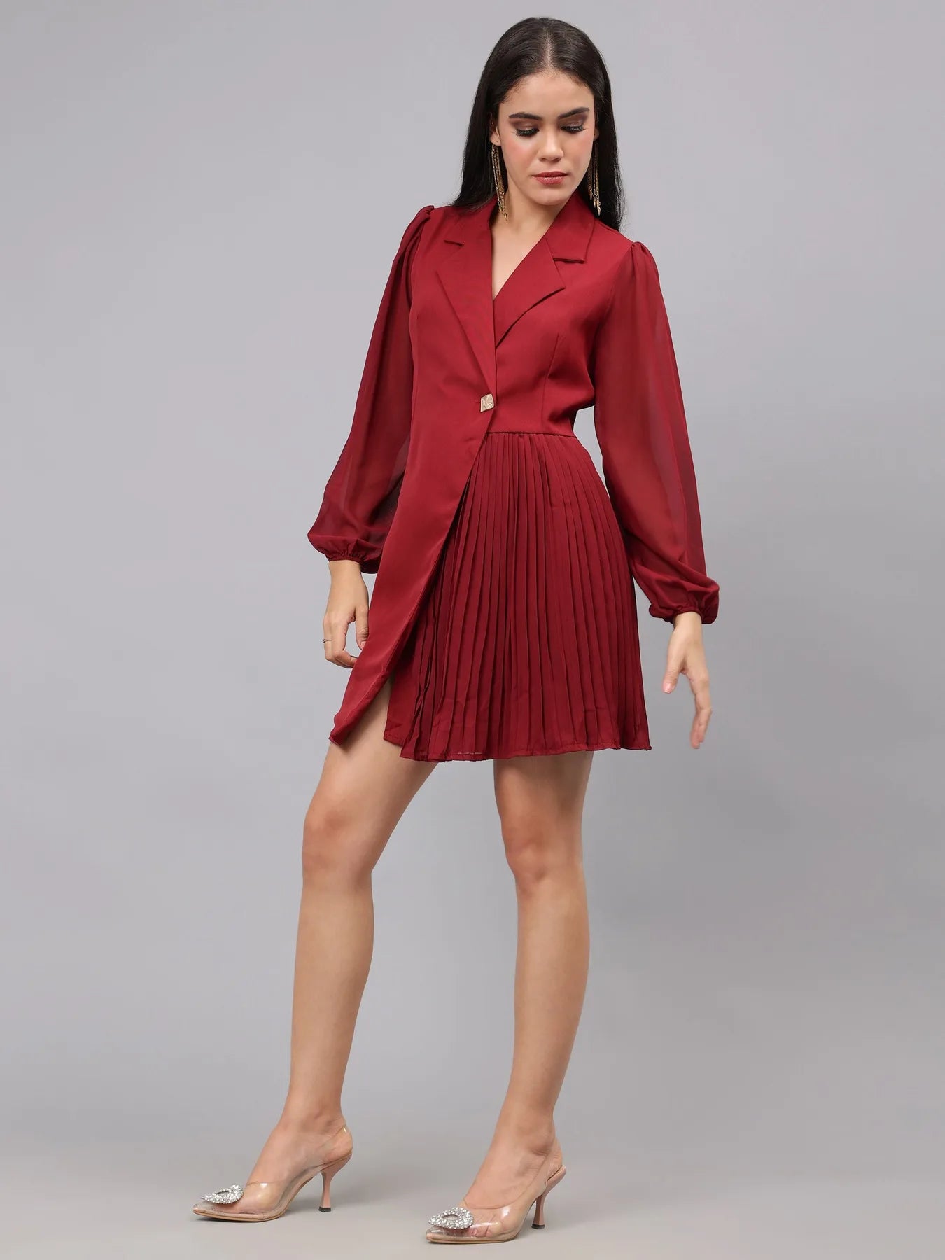 Pleated Wrap Dress