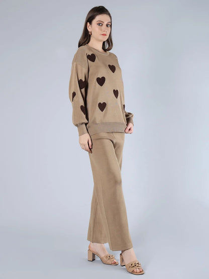 Heart Knitted Two Piece Set