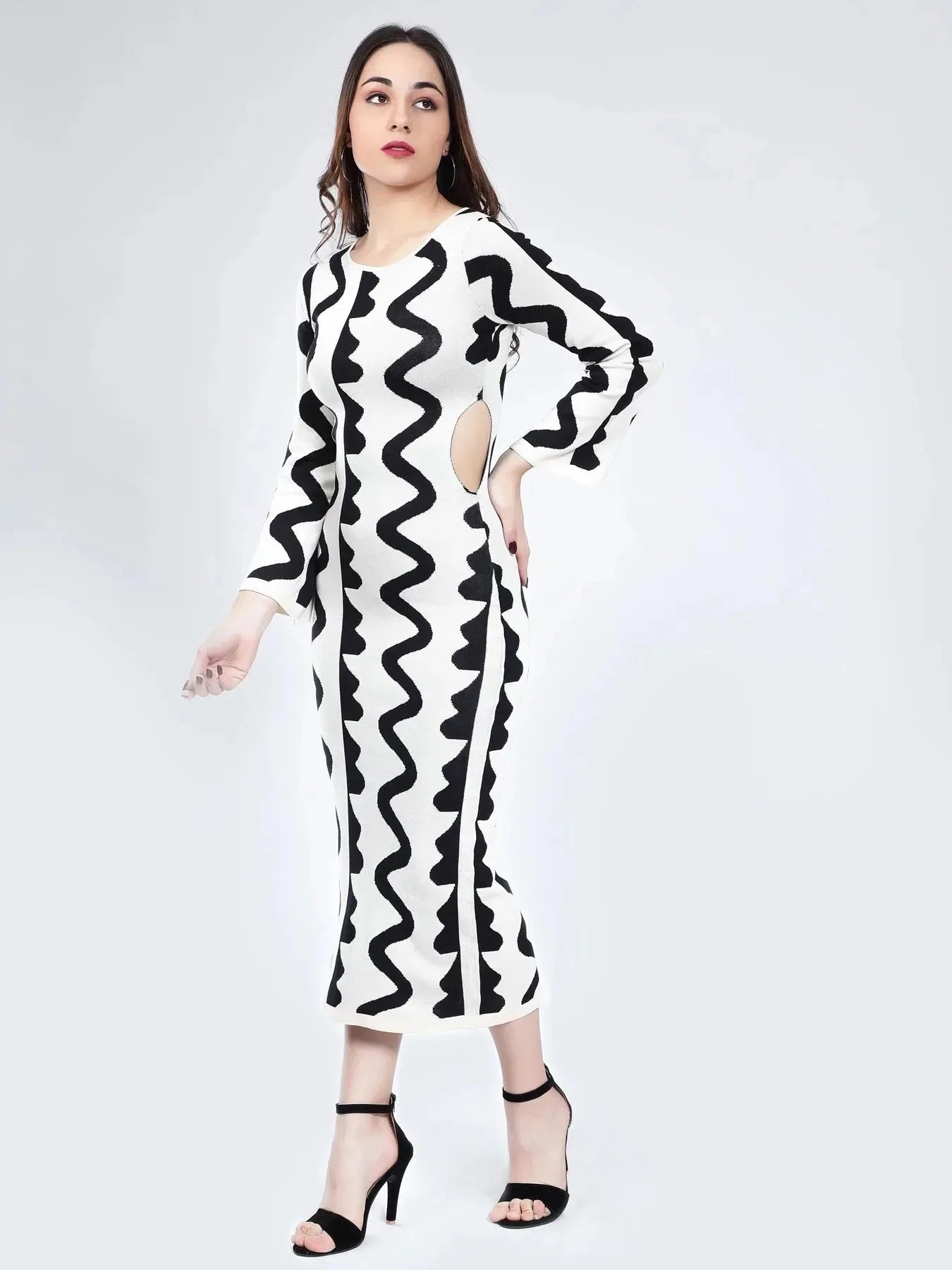 Flat Knit Body Hugging Dress