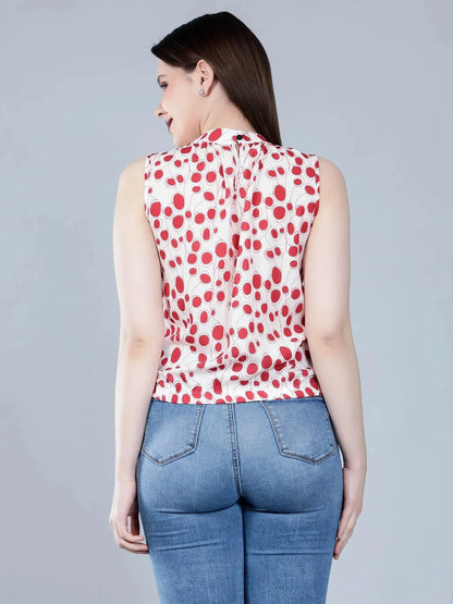 Band Neck Sleeveless Blouse