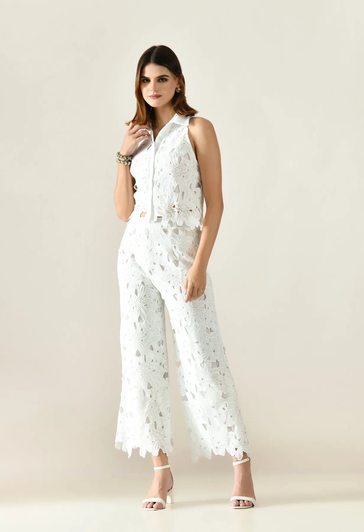 Floral Hollow Lace Co-ord Set