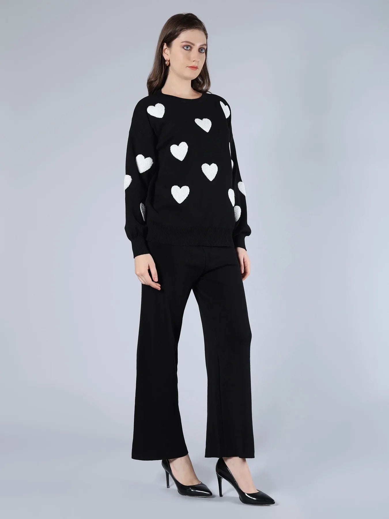 Heart Knitted Two Piece Set