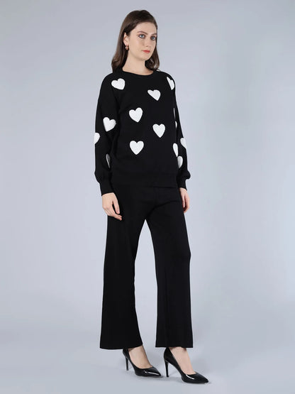 Heart Knitted Two Piece Set