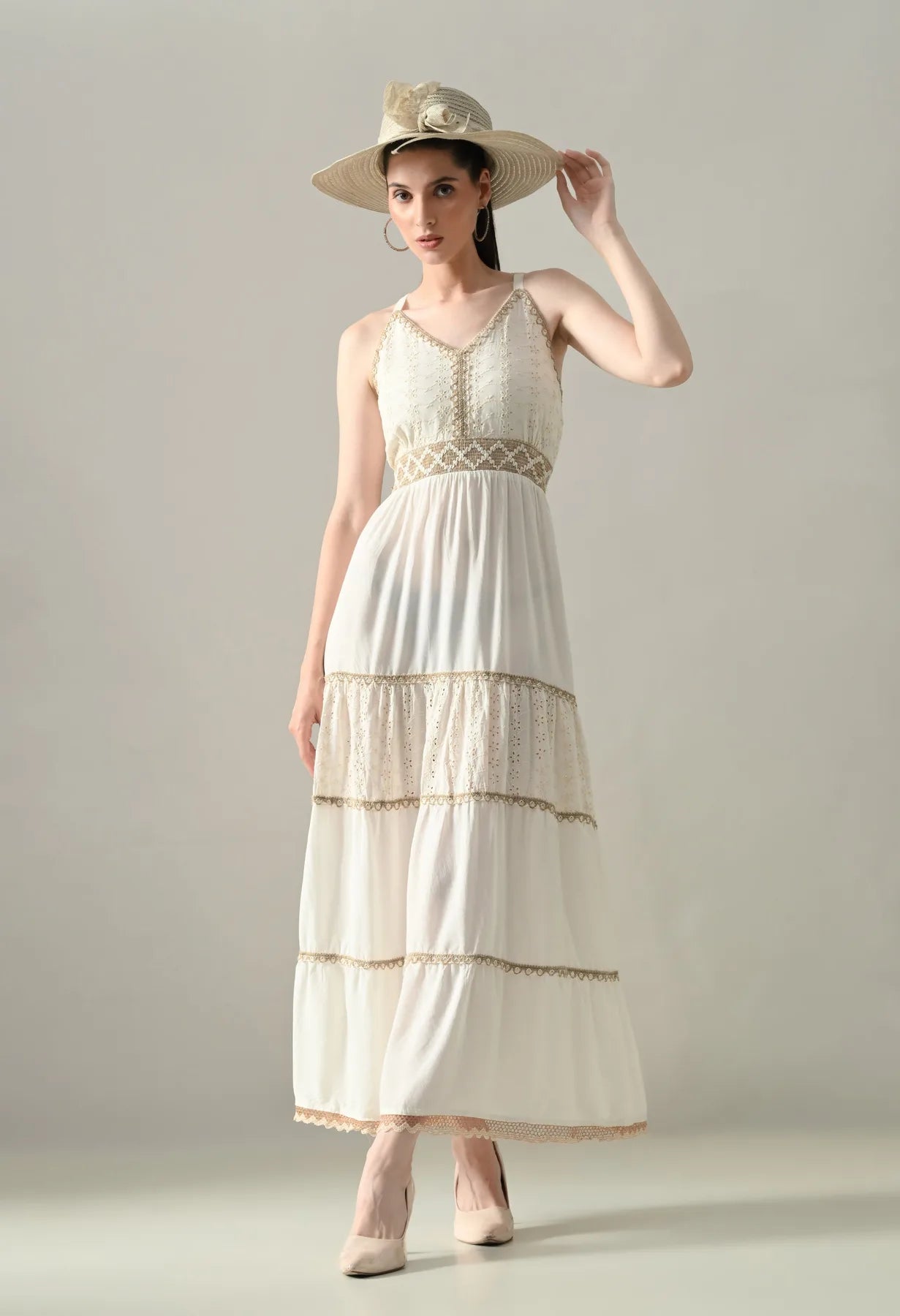 Schiffli Charm Maxi Dress