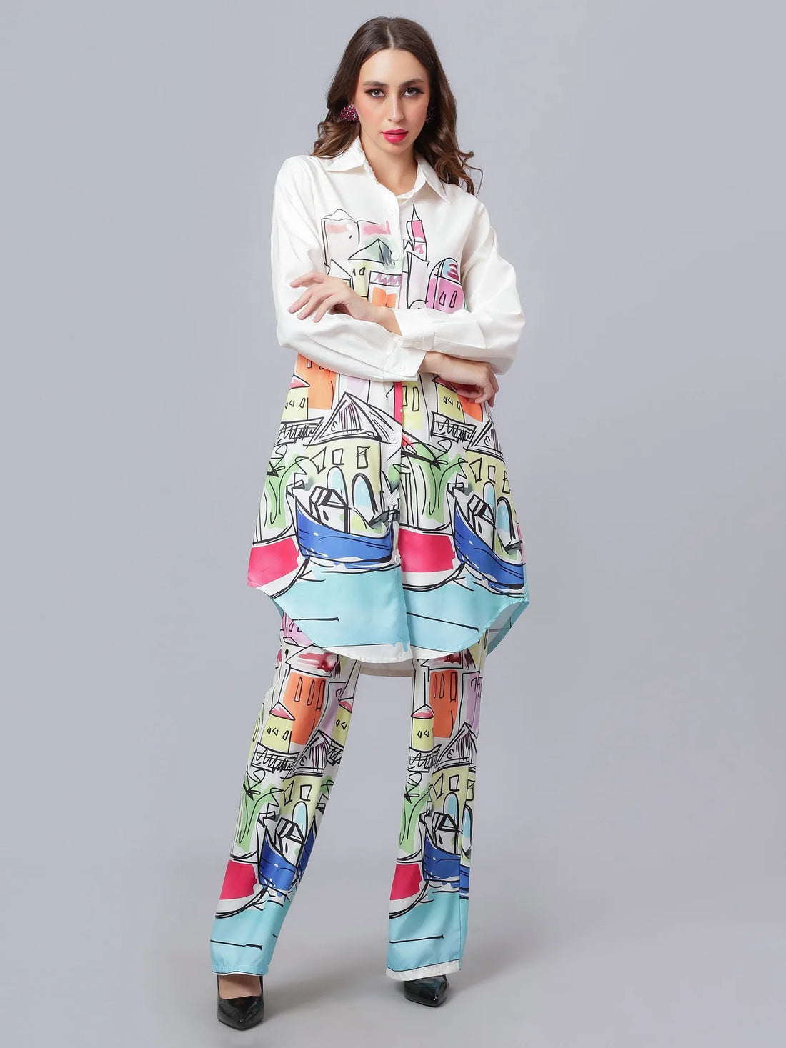 Town House Printed Two-Piece Set