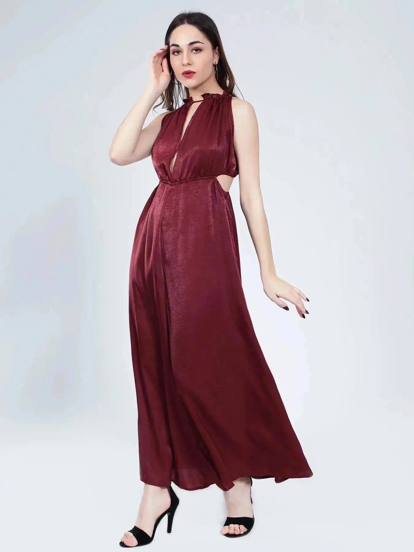 Vintage Style Plain Jumpsuit