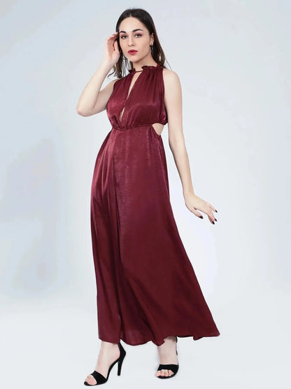 Vintage Style Plain Jumpsuit